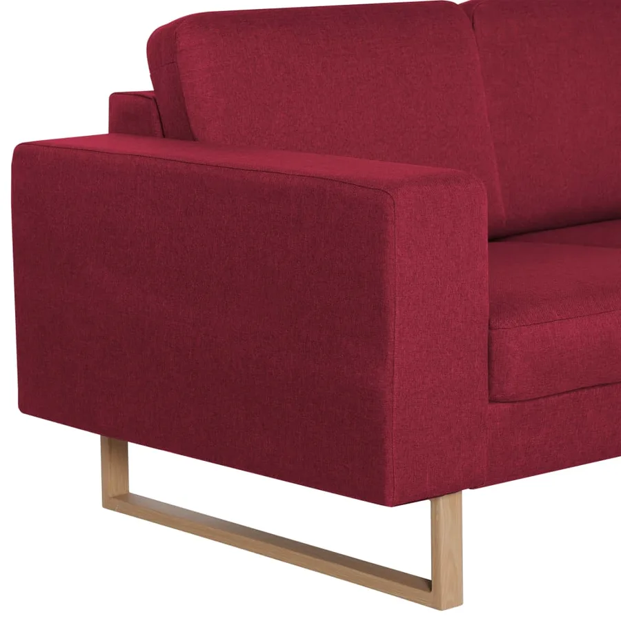 Ensemble de canapé 2 pcs Tissu Rouge bordeaux - 10