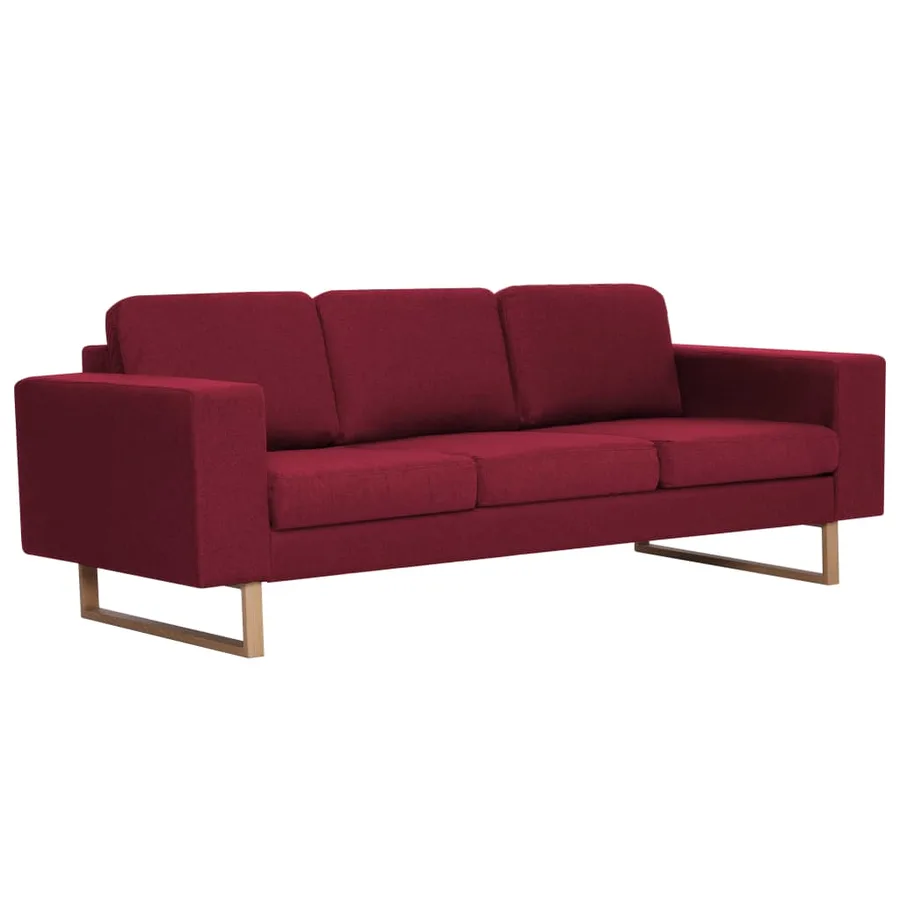 Ensemble de canapé 2 pcs Tissu Rouge bordeaux - 3