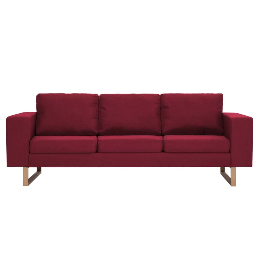 Ensemble de canapé 2 pcs Tissu Rouge bordeaux - 4