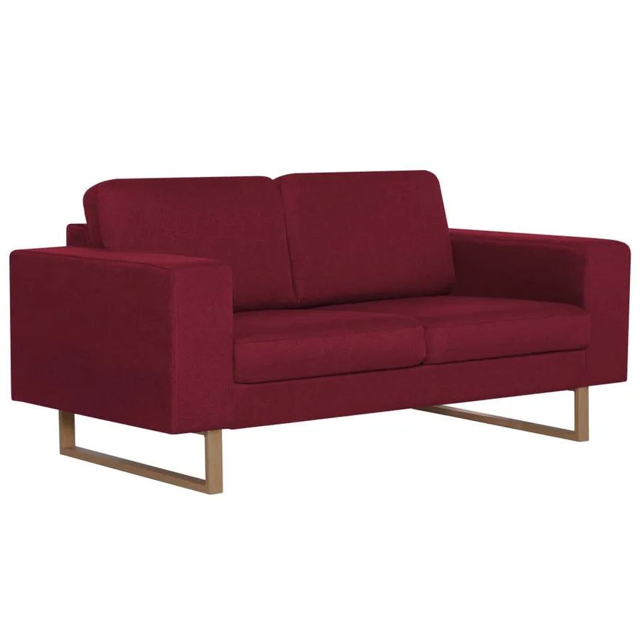 Ensemble de canapé 2 pcs Tissu Rouge bordeaux - 6