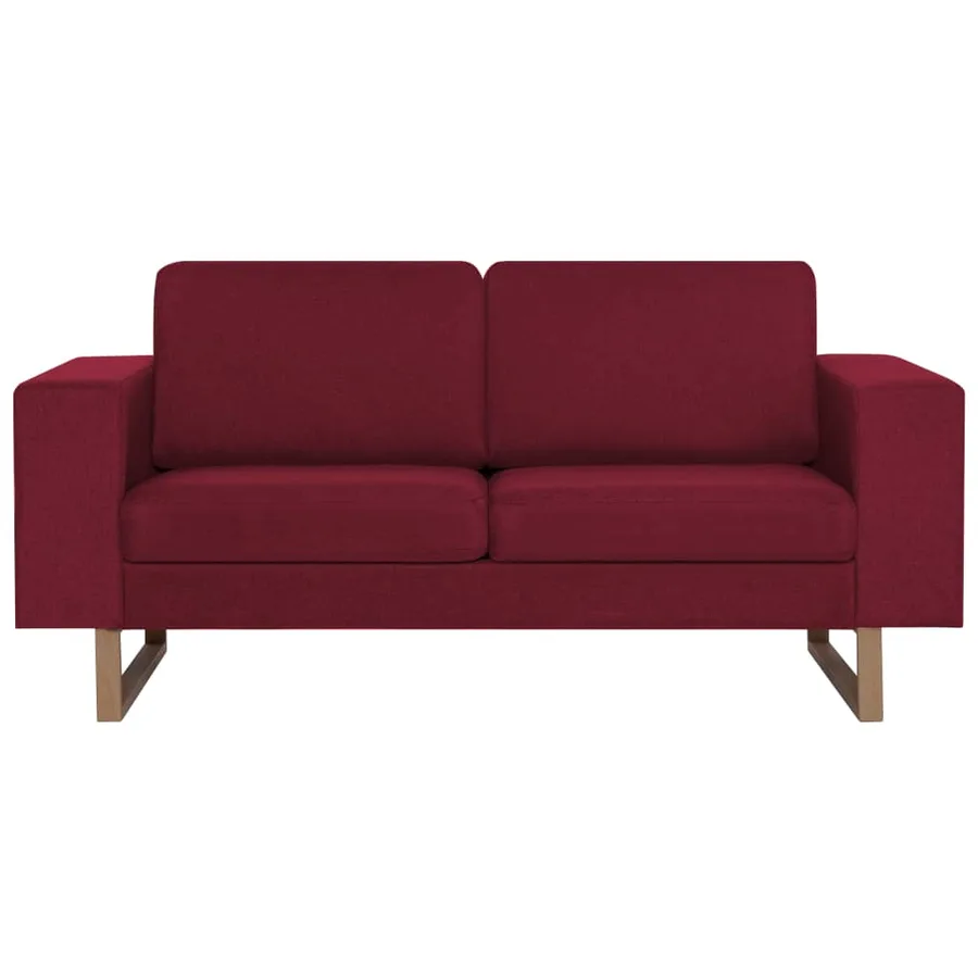 Ensemble de canapé 2 pcs Tissu Rouge bordeaux - 7