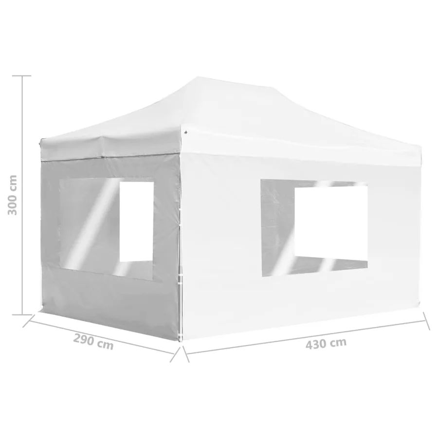 Tente de réception pliable avec parois Aluminium 4,5x3 m Blanc - 11