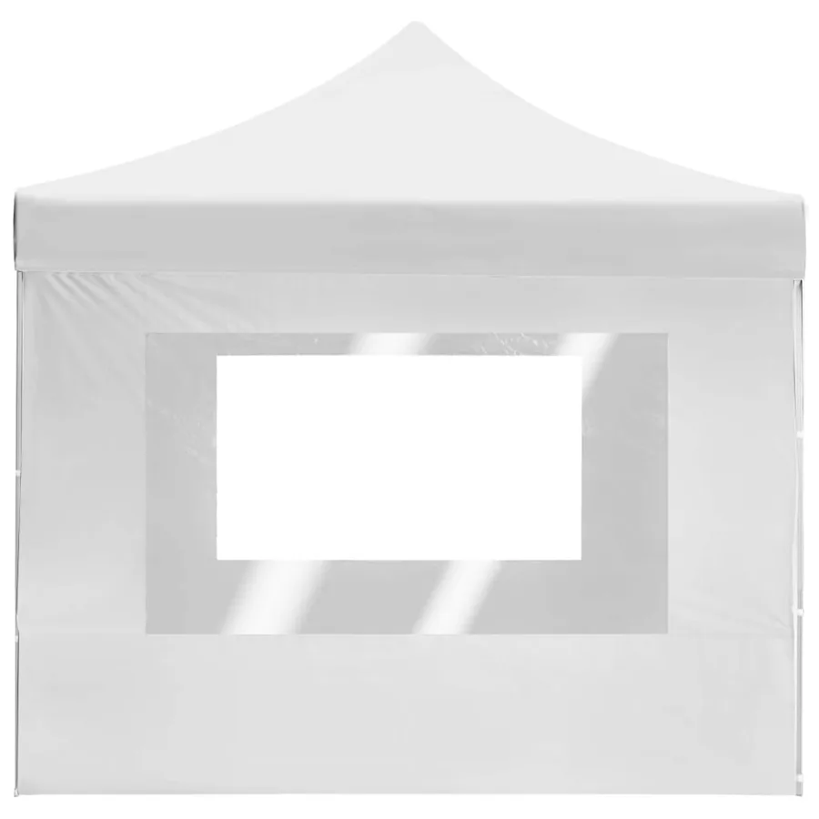 Tente de réception pliable avec parois Aluminium 4,5x3 m Blanc - 7