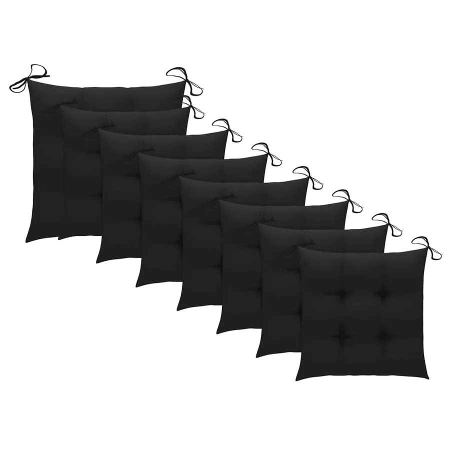 Chaises pliables de jardin lot de 8 avec coussins Bois d'acacia - 9