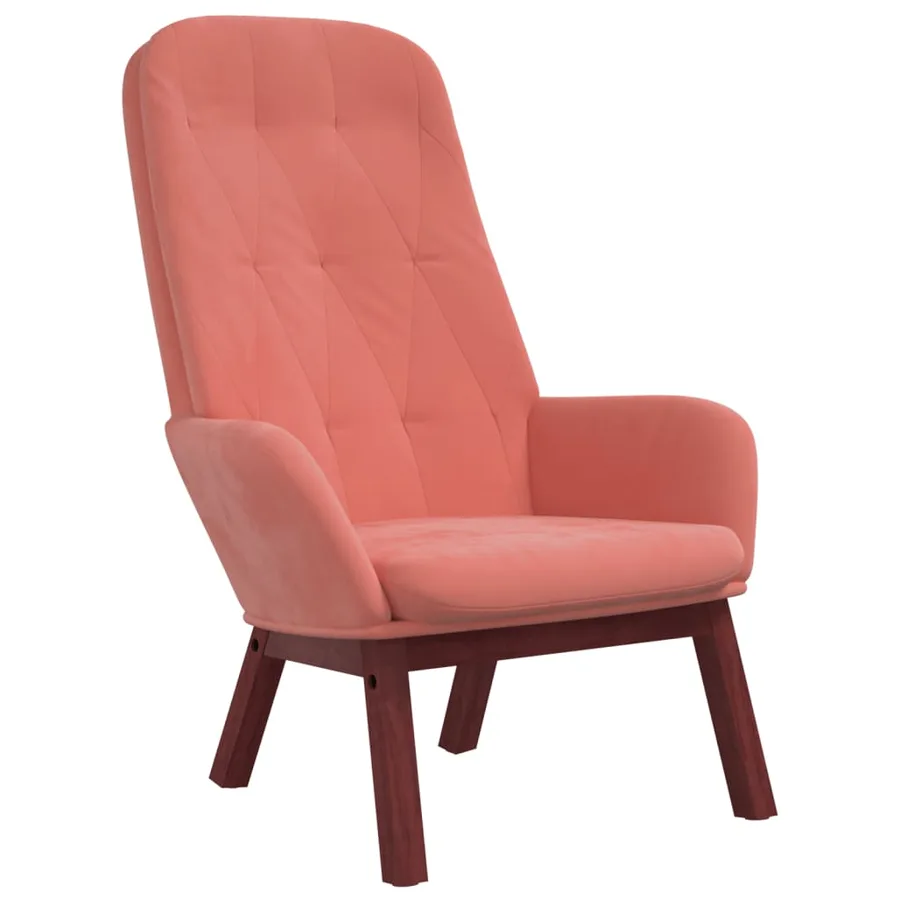Chaise de relaxation avec repose-pied Rose Velours - 4