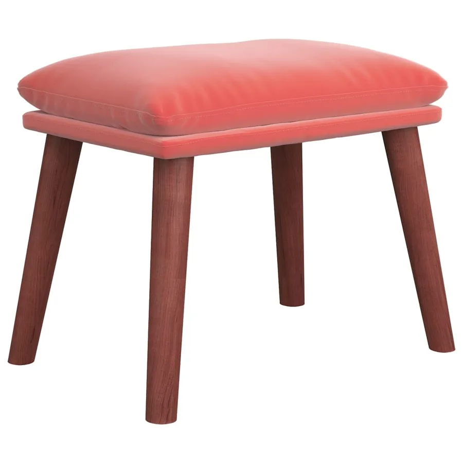 Chaise de relaxation avec repose-pied Rose Velours - 5