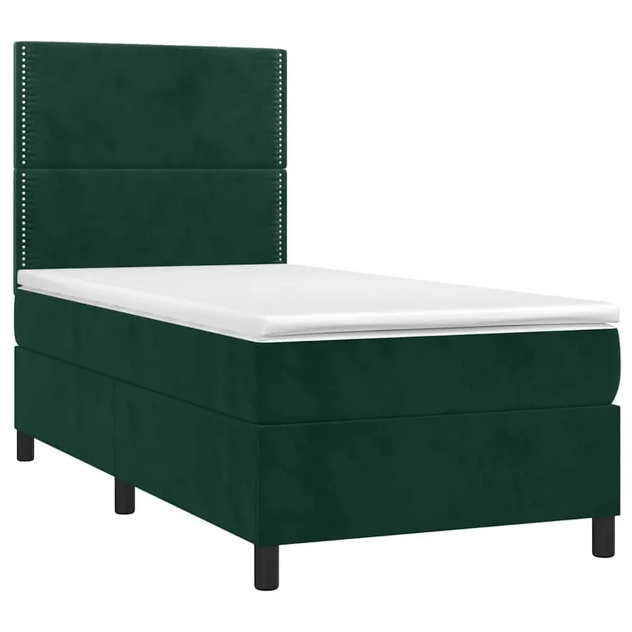 Sommier à lattes de lit avec matelas Vert foncé 90x200 cm - 3