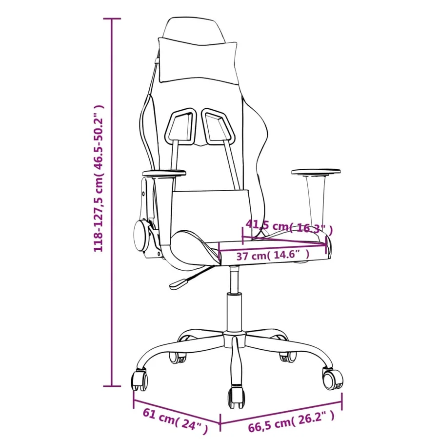 Chaise de jeu de massage Noir et gris Similicuir - 14