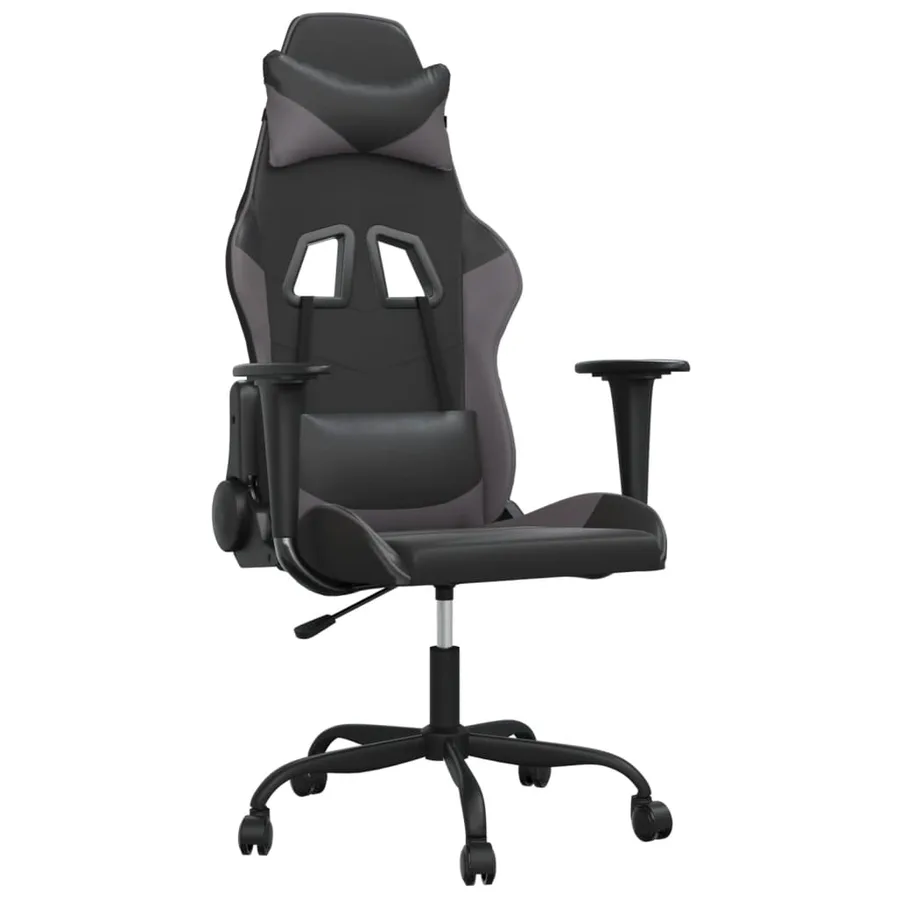 Chaise de jeu de massage Noir et gris Similicuir - 2
