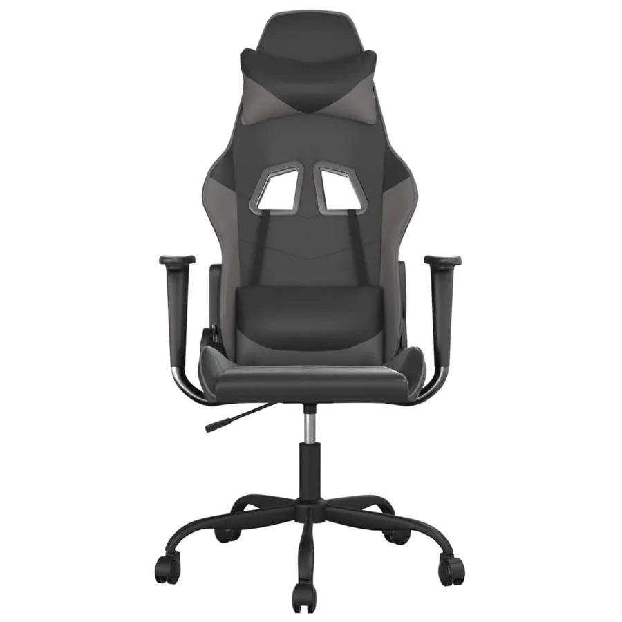 Chaise de jeu de massage Noir et gris Similicuir - 3