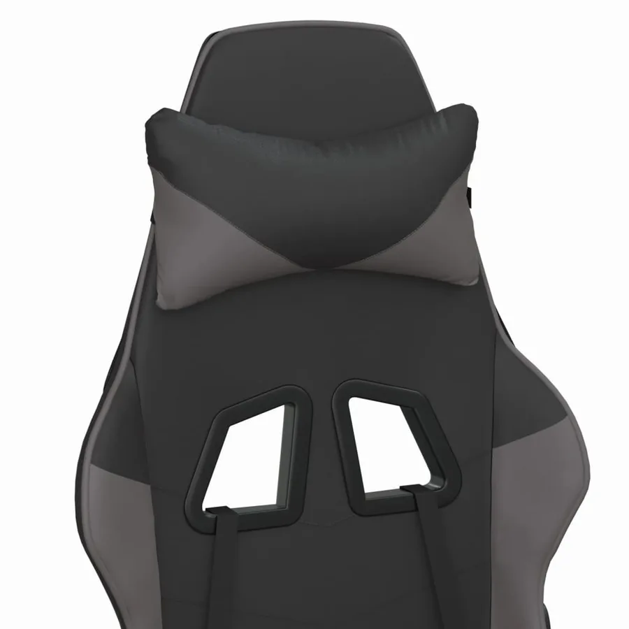 Chaise de jeu de massage Noir et gris Similicuir - 9