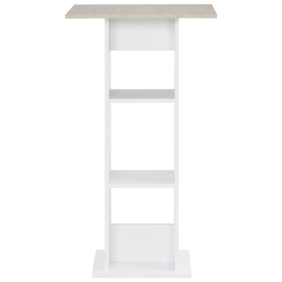 Table de bar Blanc et béton 60x60x110 cm - 2