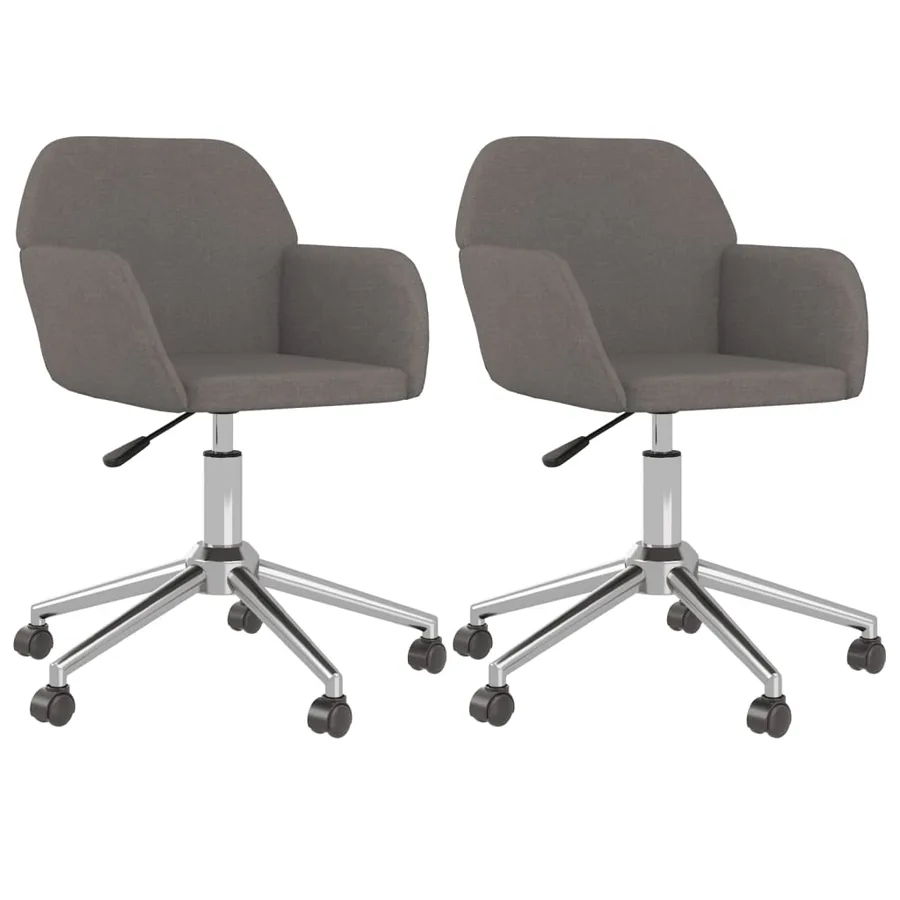 Chaises pivotantes à manger lot de 2 Gris foncé Tissu - 2