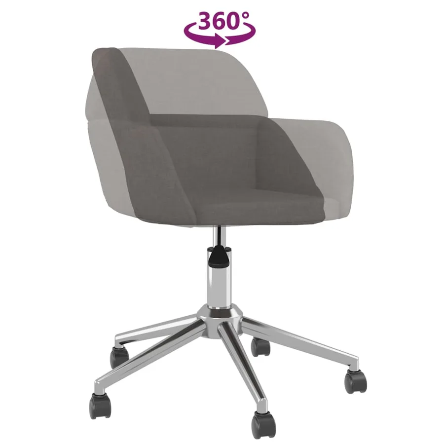 Chaises pivotantes à manger lot de 2 Gris foncé Tissu - 7
