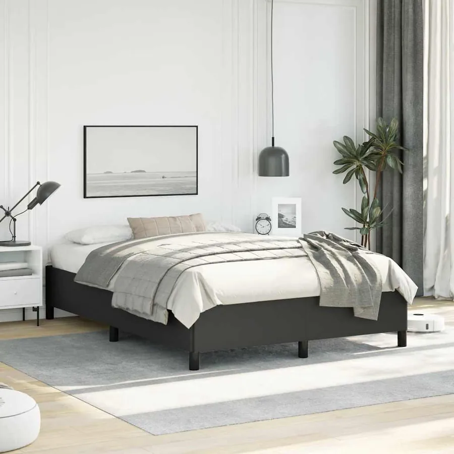 Cadre de lit sans matelas noir 137x190 cm similicuir