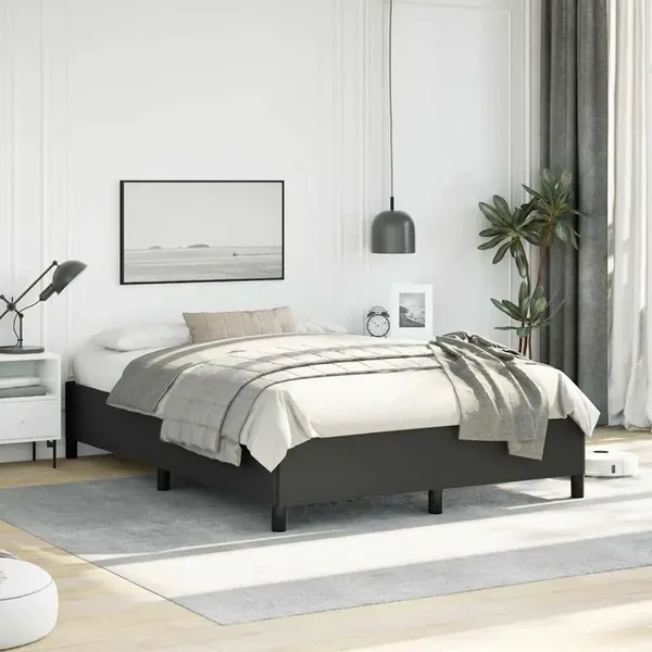 Cadre de lit sans matelas noir 137x190 cm similicuir