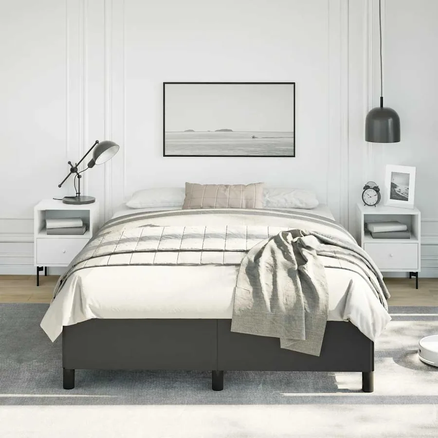 Cadre de lit sans matelas noir 137x190 cm similicuir - 3