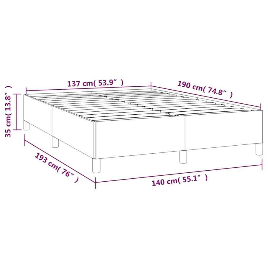 Cadre de lit sans matelas noir 137x190 cm similicuir - 9