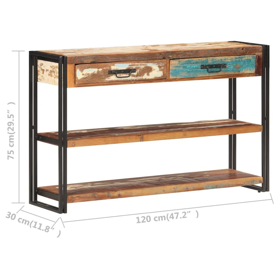 Buffet 120x30x75 cm Bois de récupération solide - 7