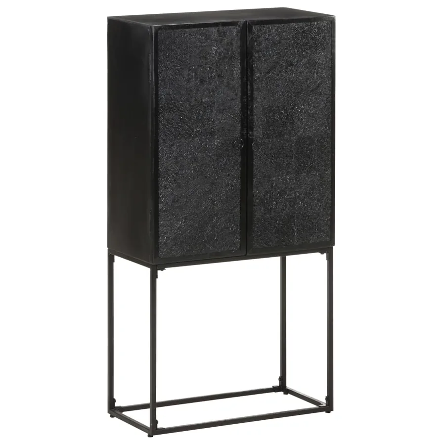 Buffet Noir 60x30x120 cm Bois massif d'acacia et de manguier