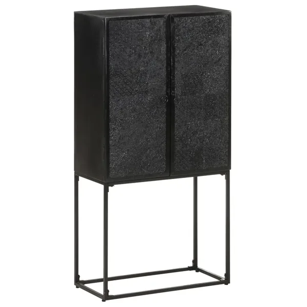 Buffet Noir 60x30x120 cm Bois massif d'acacia et de manguier