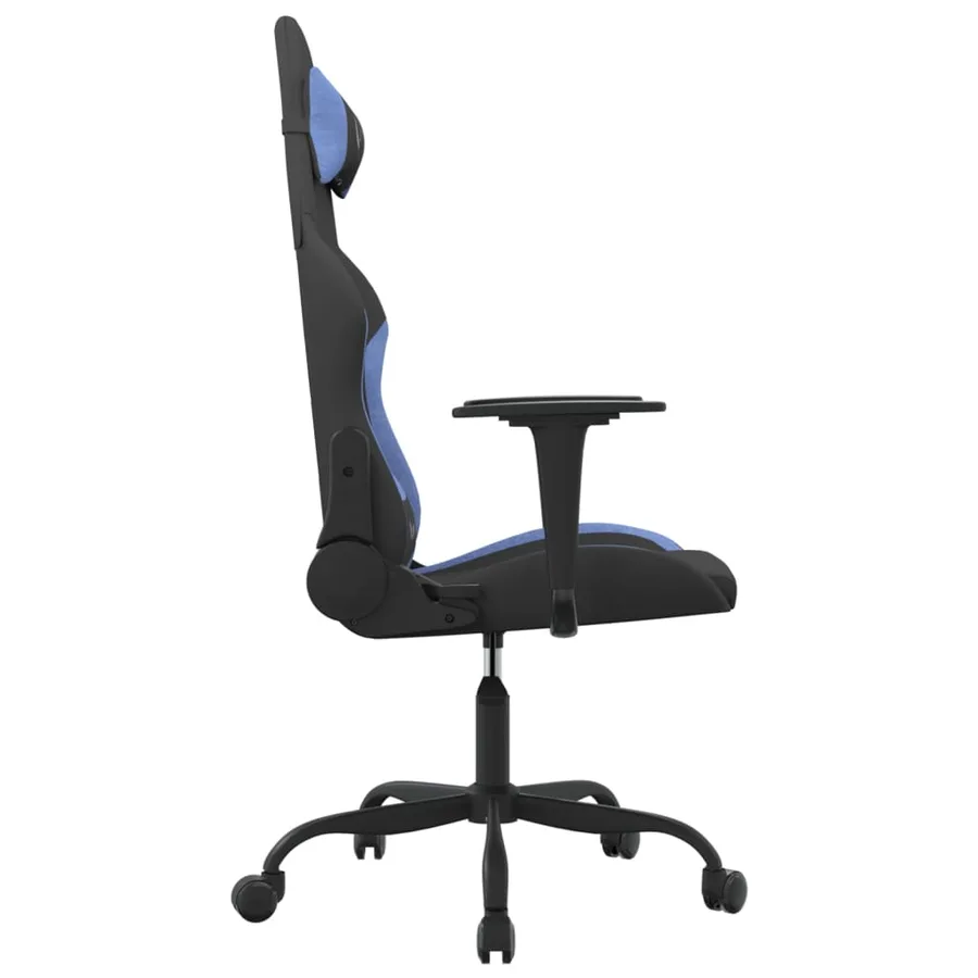 Chaise de jeu de massage Noir et bleu Tissu - 4