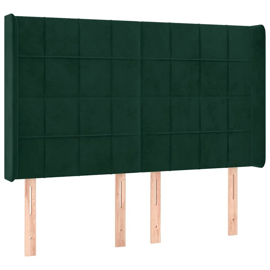 Sommier à lattes de lit matelas et LED Vert foncé 140x200 cm - 7