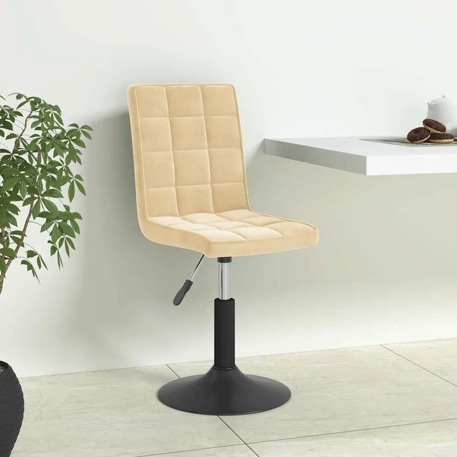 Chaises pivotantes à manger lot de 6 crème velours