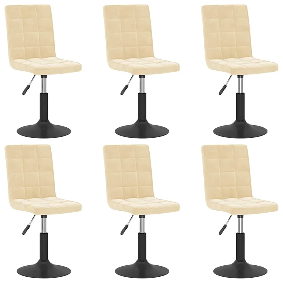 Chaises pivotantes à manger lot de 6 crème velours - 2