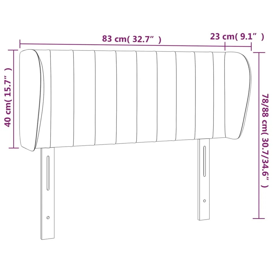 Tête de lit avec oreilles Gris clair 83x23x78/88 cm Tissu - 9