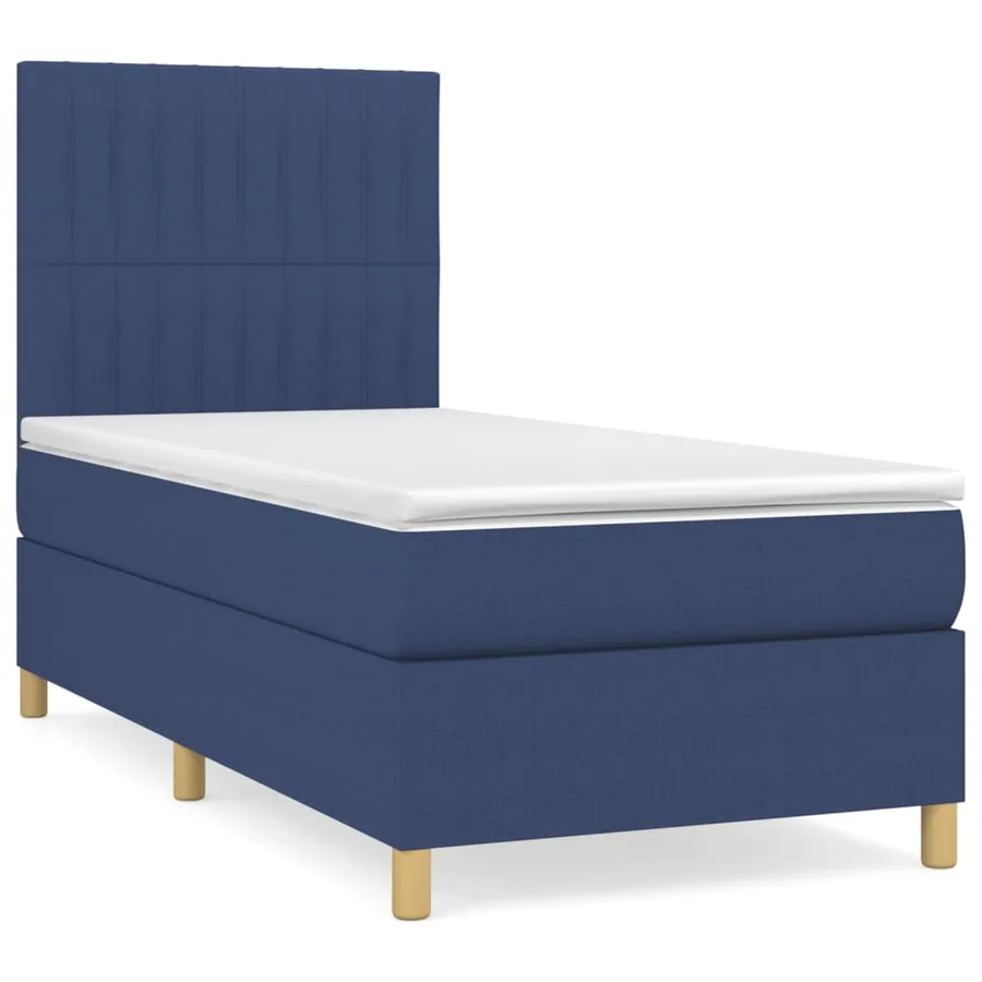 Sommier à lattes de lit avec matelas Bleu 80x200 cm Tissu - 2