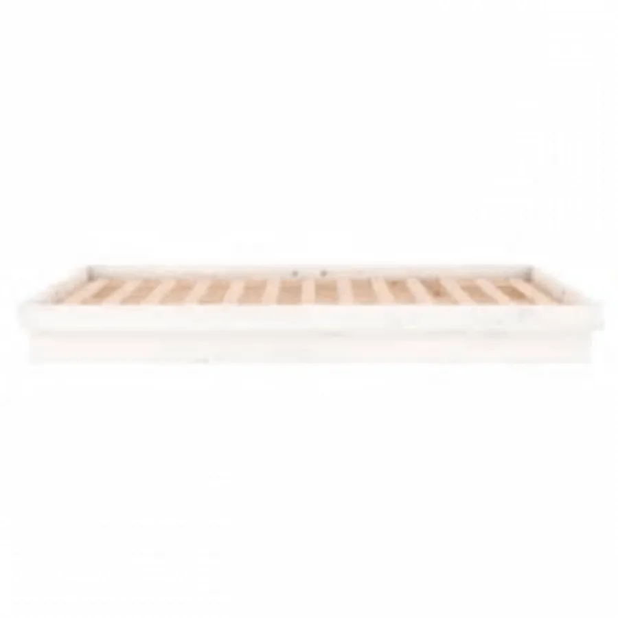 Cadre de lit à LED sans matelas blanc 160x200 cm bois massif - 8