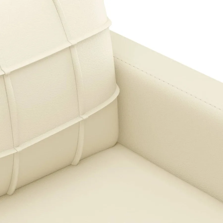 Ensemble de canapés 3 pcs avec coussins Crème Similicuir - 6