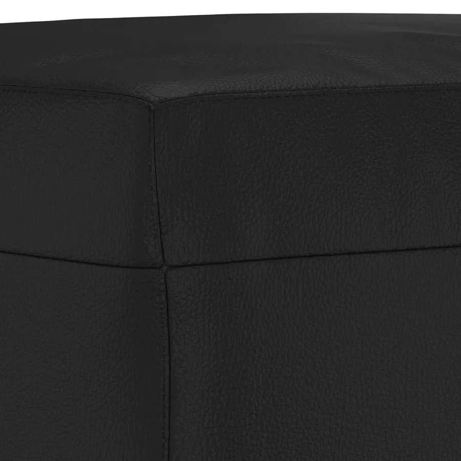 Ensemble de canapés 4 pcs avec coussins noir similicuir - 10