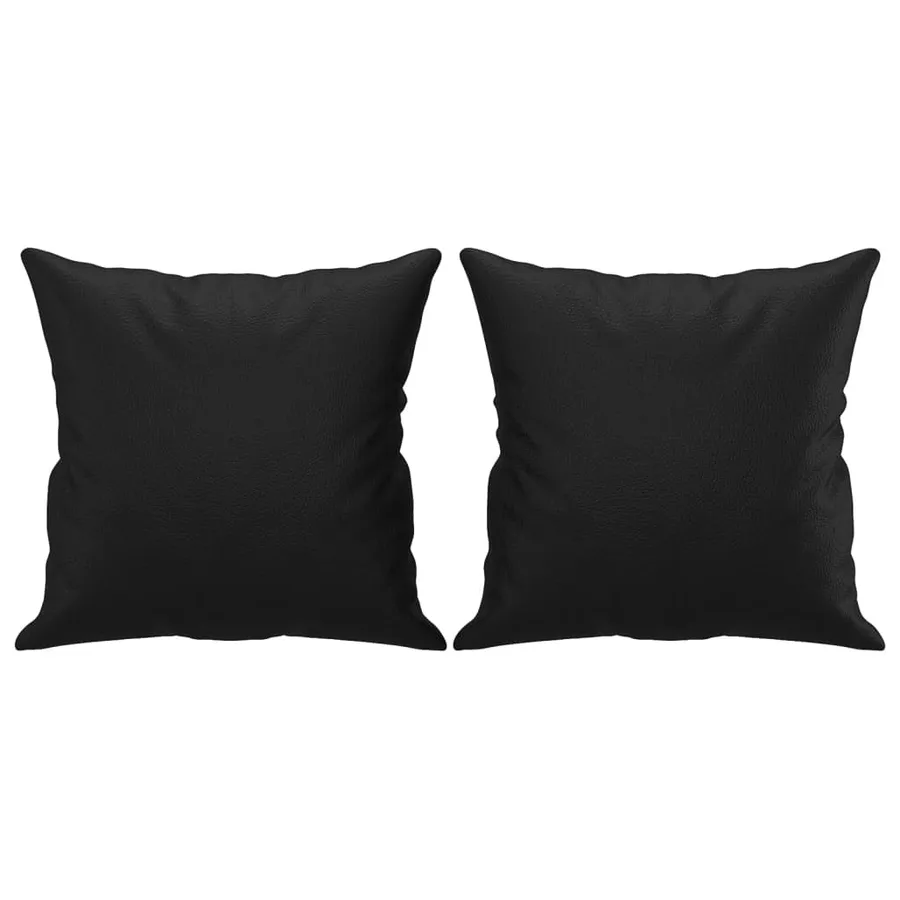 Ensemble de canapés 4 pcs avec coussins noir similicuir - 7