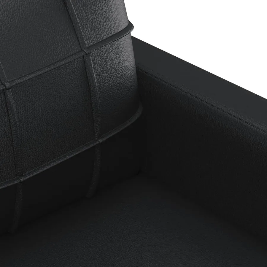 Ensemble de canapés 4 pcs avec coussins noir similicuir - 9