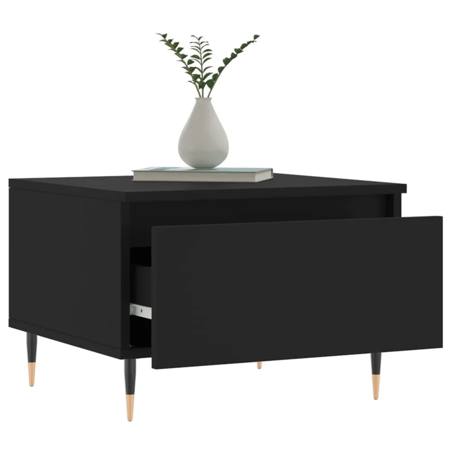 Tables basses 2 pcs noir 50x46x35 cm bois d'ingénierie - 4