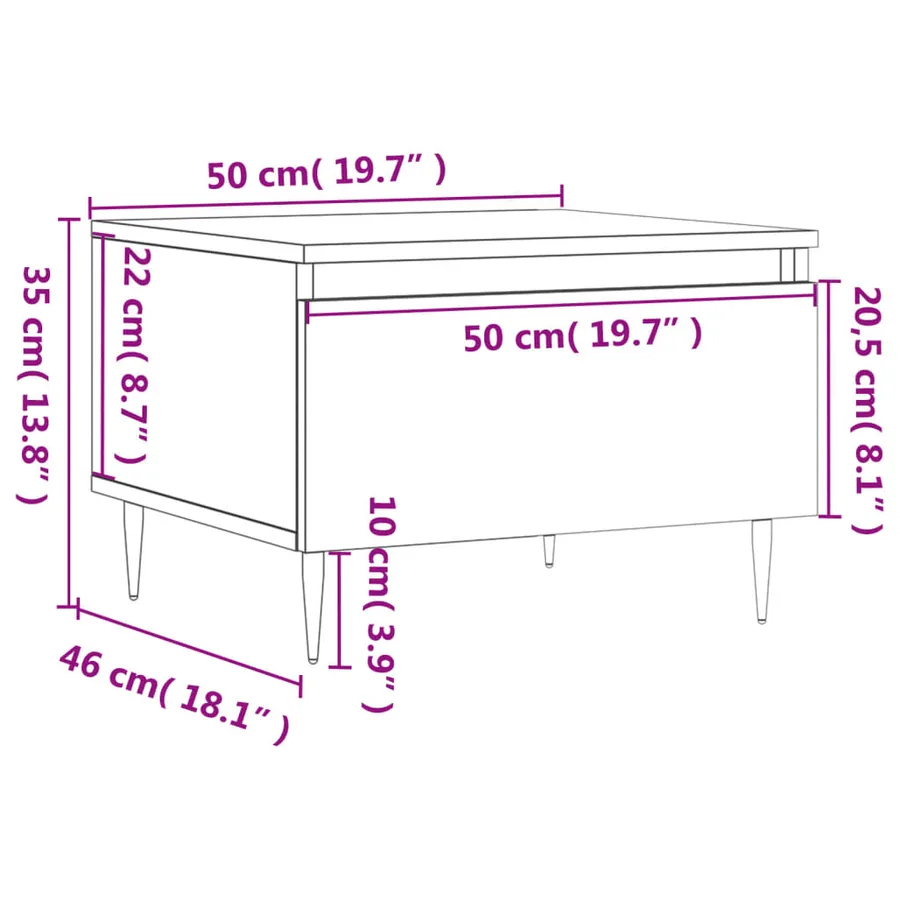 Tables basses 2 pcs blanc 50x46x35 cm bois d'ingénierie - 12