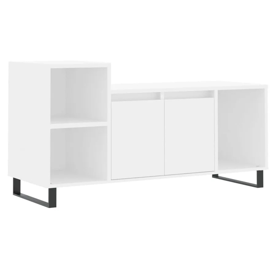 Meuble TV Blanc 100x35x55 cm Bois d'ingénierie - 2