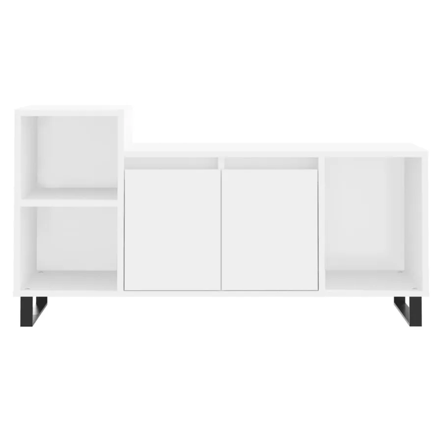 Meuble TV Blanc 100x35x55 cm Bois d'ingénierie - 5