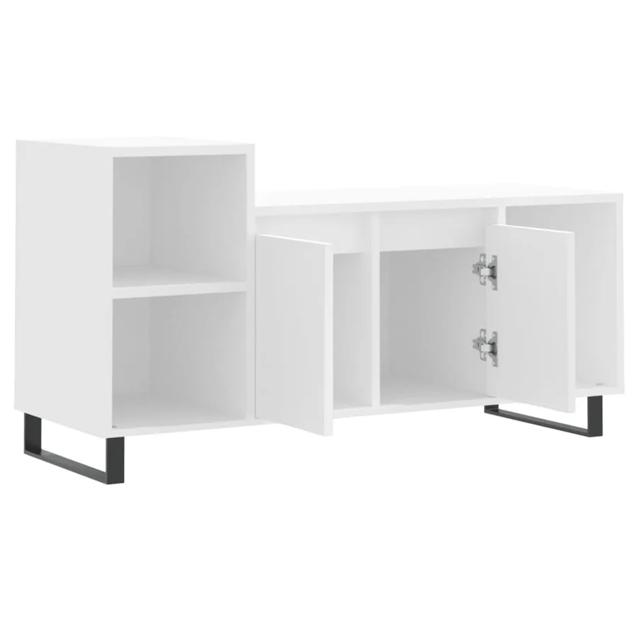Meuble TV Blanc 100x35x55 cm Bois d'ingénierie - 6