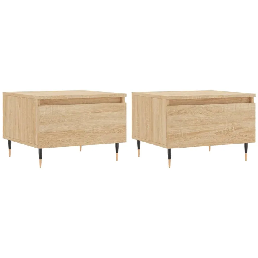 Tables basses 2 pcs chêne sonoma 50x46x35 cm bois d'ingénierie - 2