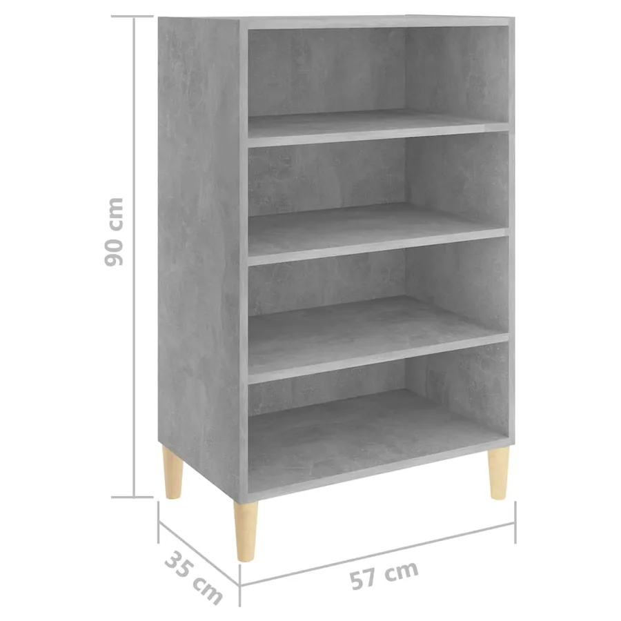 Buffet gris béton 57x35x90 cm bois d'ingénierie - 6