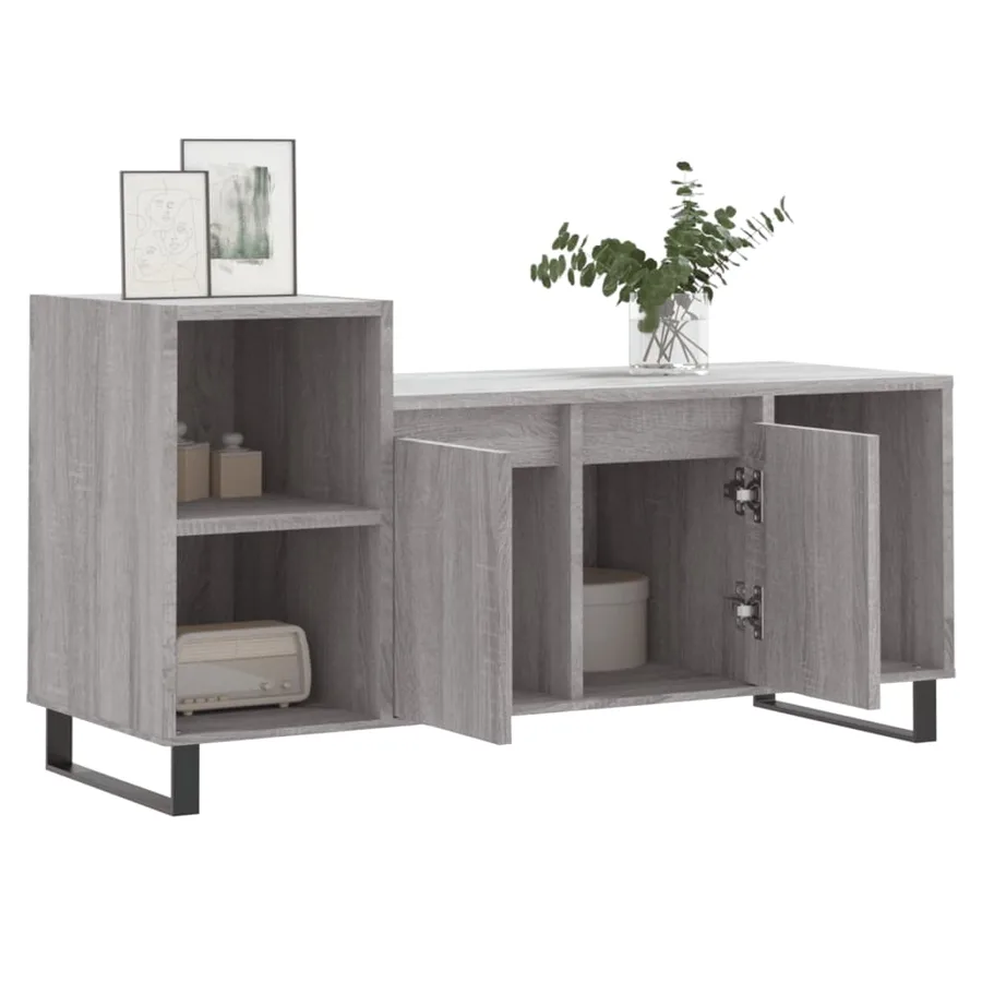 Meuble TV Sonoma gris 100x35x55 cm Bois d'ingénierie - 4