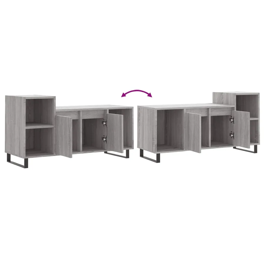 Meuble TV Sonoma gris 100x35x55 cm Bois d'ingénierie - 9