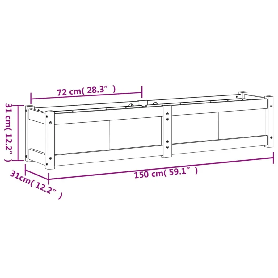 Jardinières 2 pcs bois de pin imprégné - 11