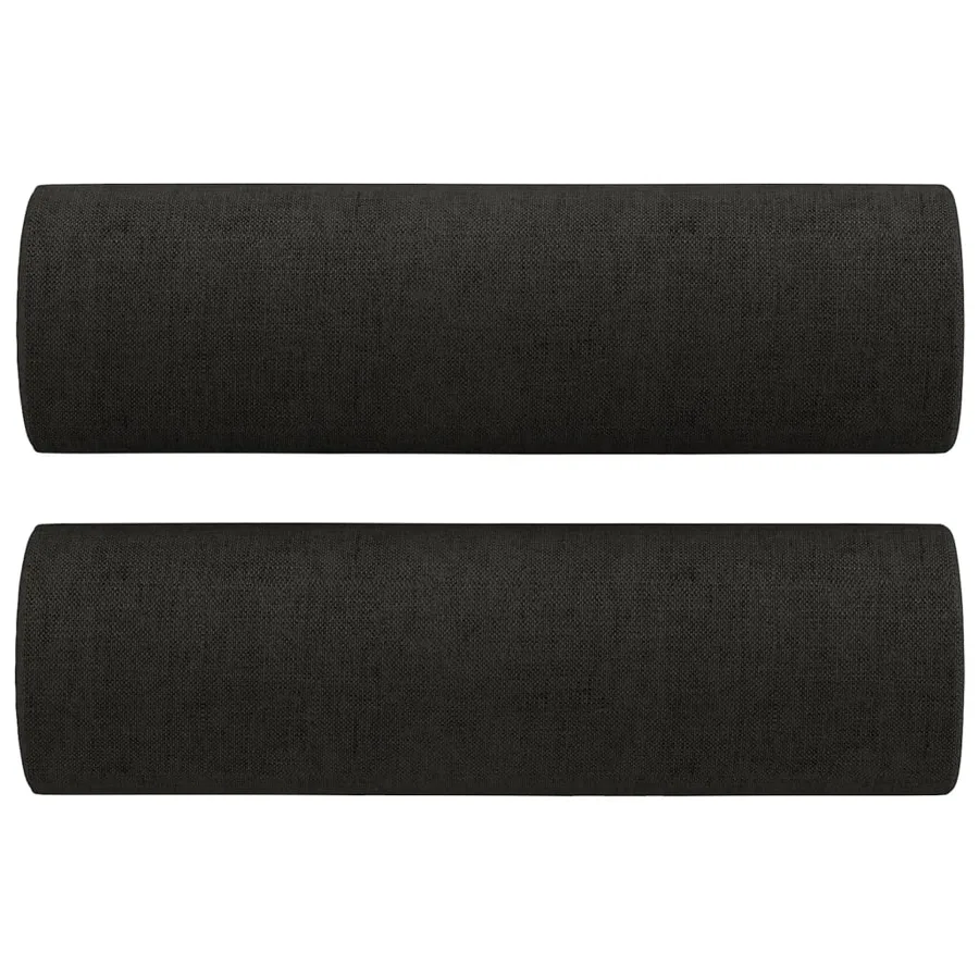 Ensemble de canapés 2 pcs avec coussins noir tissu - 5