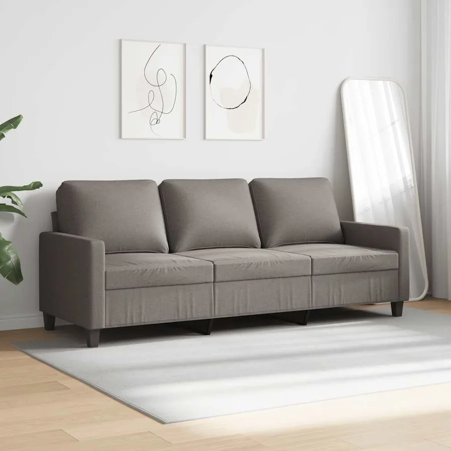 Canapé à 3 places Taupe 180 cm Tissu - 3