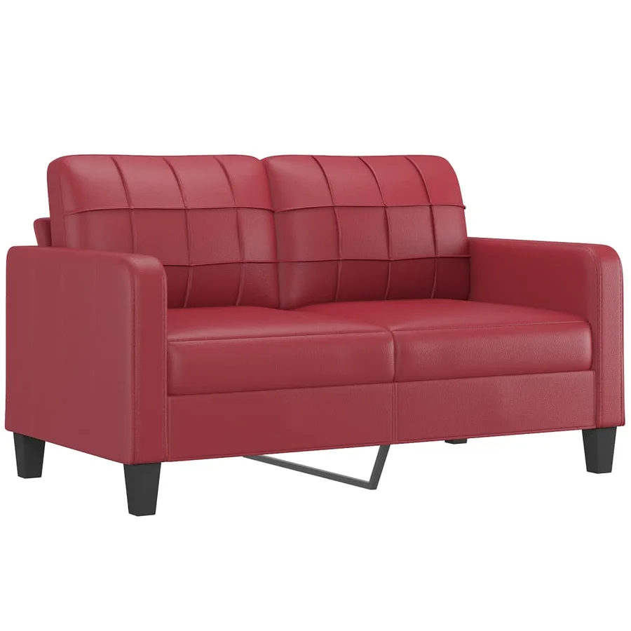 Ensemble de canapés 3 pcs et coussins Rouge bordeaux Similicuir - 4