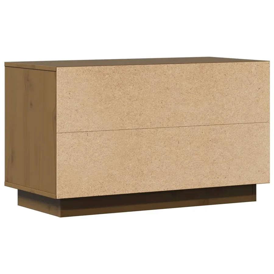 Meuble TV Marron miel 74x35x44 cm Bois de pin massif - 7